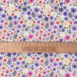 Algodón estampado digital / Romane blanco-azul
