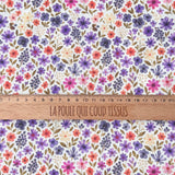 Coupon 80 cm - Coton à Impression Numérique / Rozen Blanc-Violet