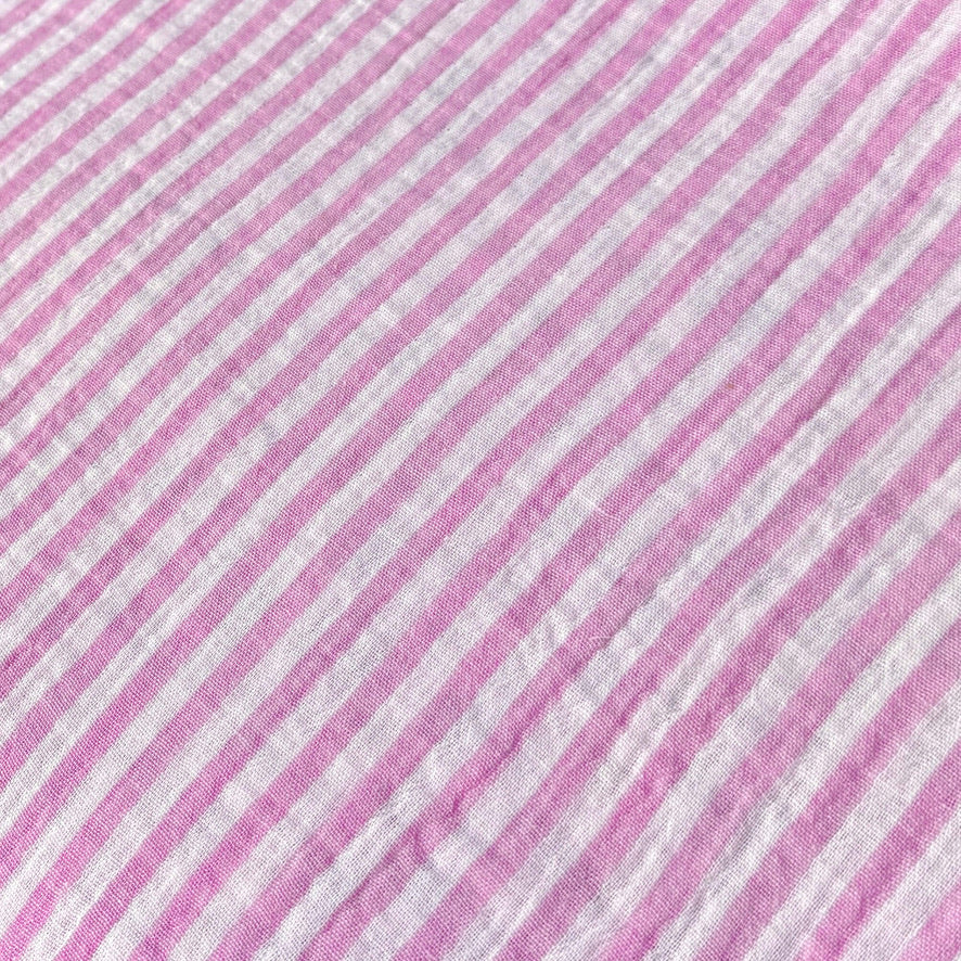 Double Gaze Double Face Stripes / Blanc Cassé - Bubble Gum