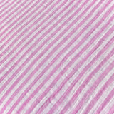 Double Gaze Double Face Stripes / Blanc Cassé - Bubble Gum