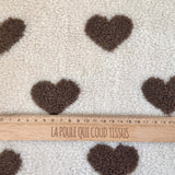 Coupon 70*110cm cm - Mouton / Coeur Chocolat