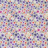Algodón estampado digital / Romane blanco-azul