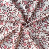 Coupon 50 cm - Jersey Côtelé / Marsala Flower GOTS