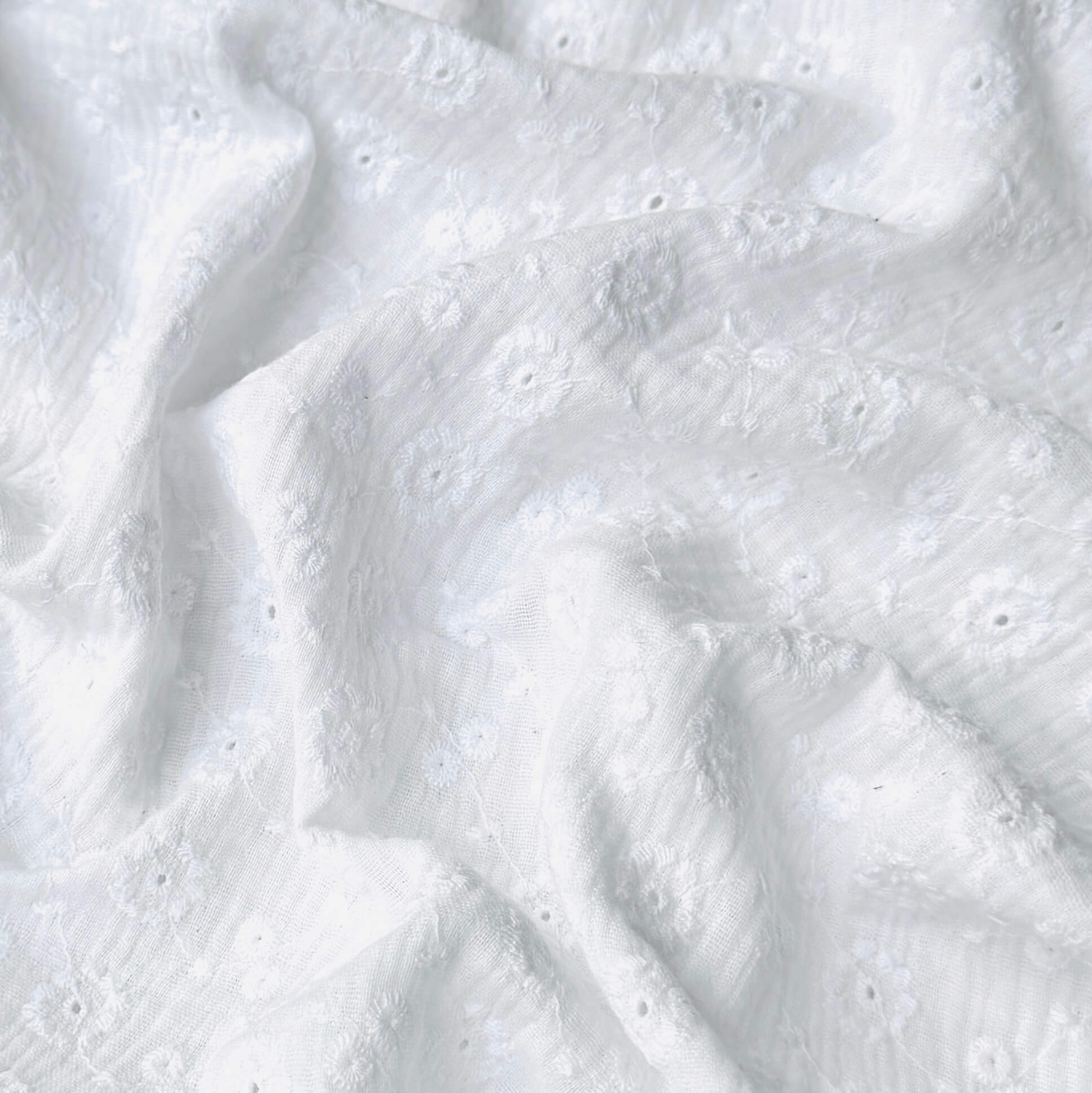 Coupon 1.3 m - Double Gaze Brodée / Suzy Blanc