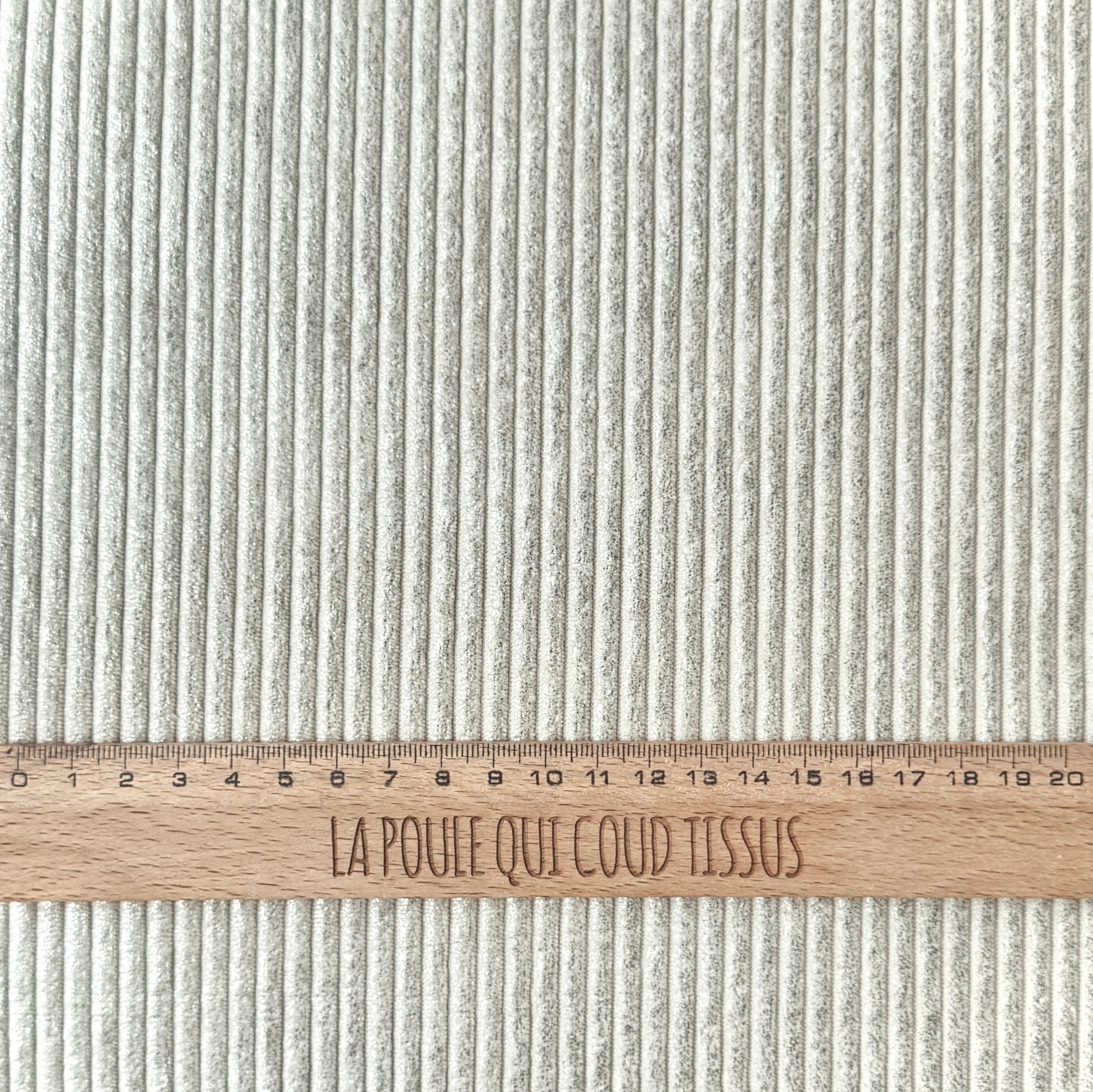 Coupon 70 cm - Velours Côtelé Huggy / Silver