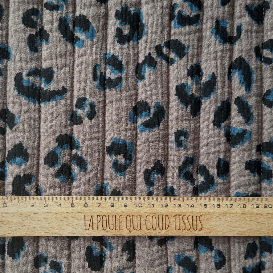 Matelassé Double Fauve Taupe / Double Gaze Unie Taupe