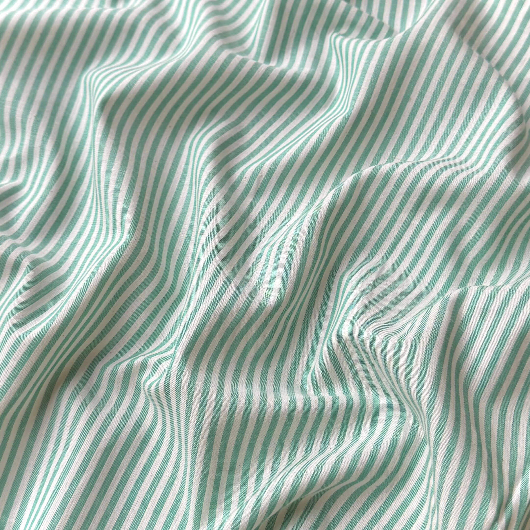 Coupon 2.5 m - Coton Viscose Rayé / Raytis Vert