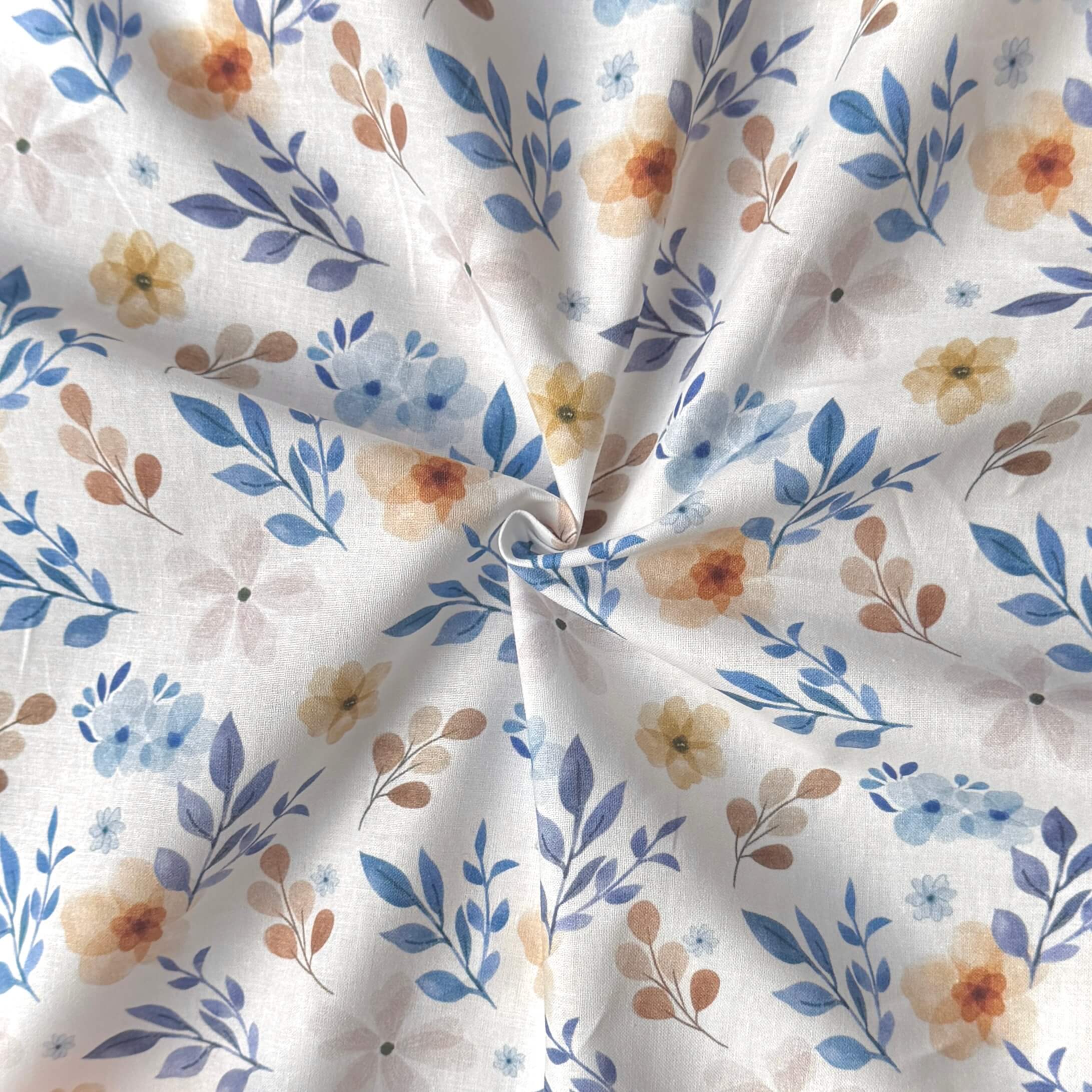 Coupon 1.1 m - Coton à Impression Numérique / Zada Bleu