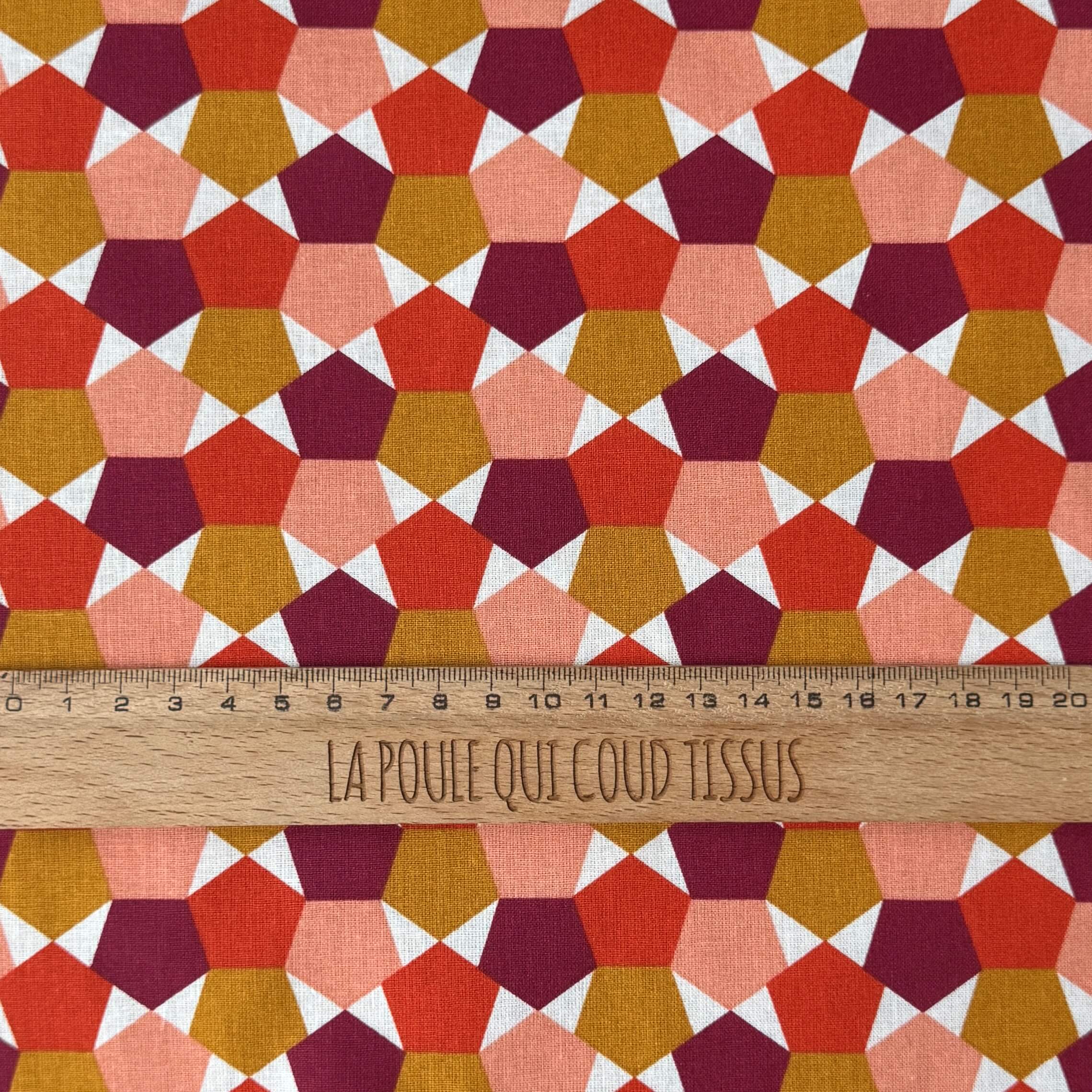 Coupon 2.1 m - Coton Imprimé / Fès Rouge