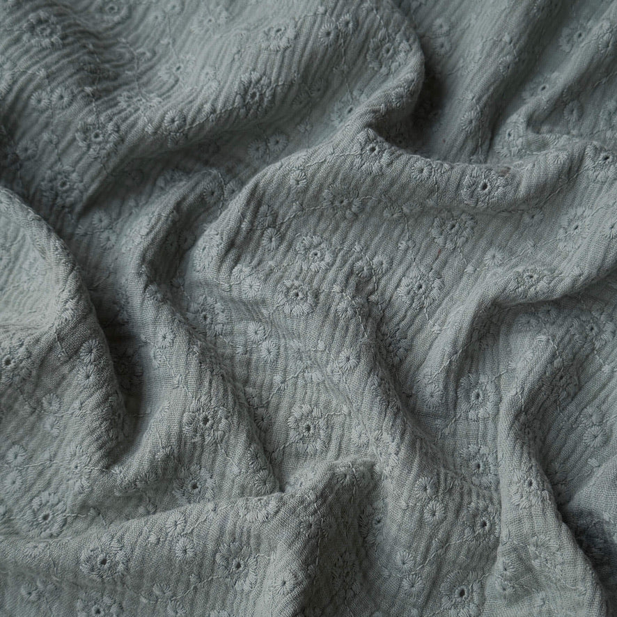 Double Gaze Brodée / Suzy Vert de Gris