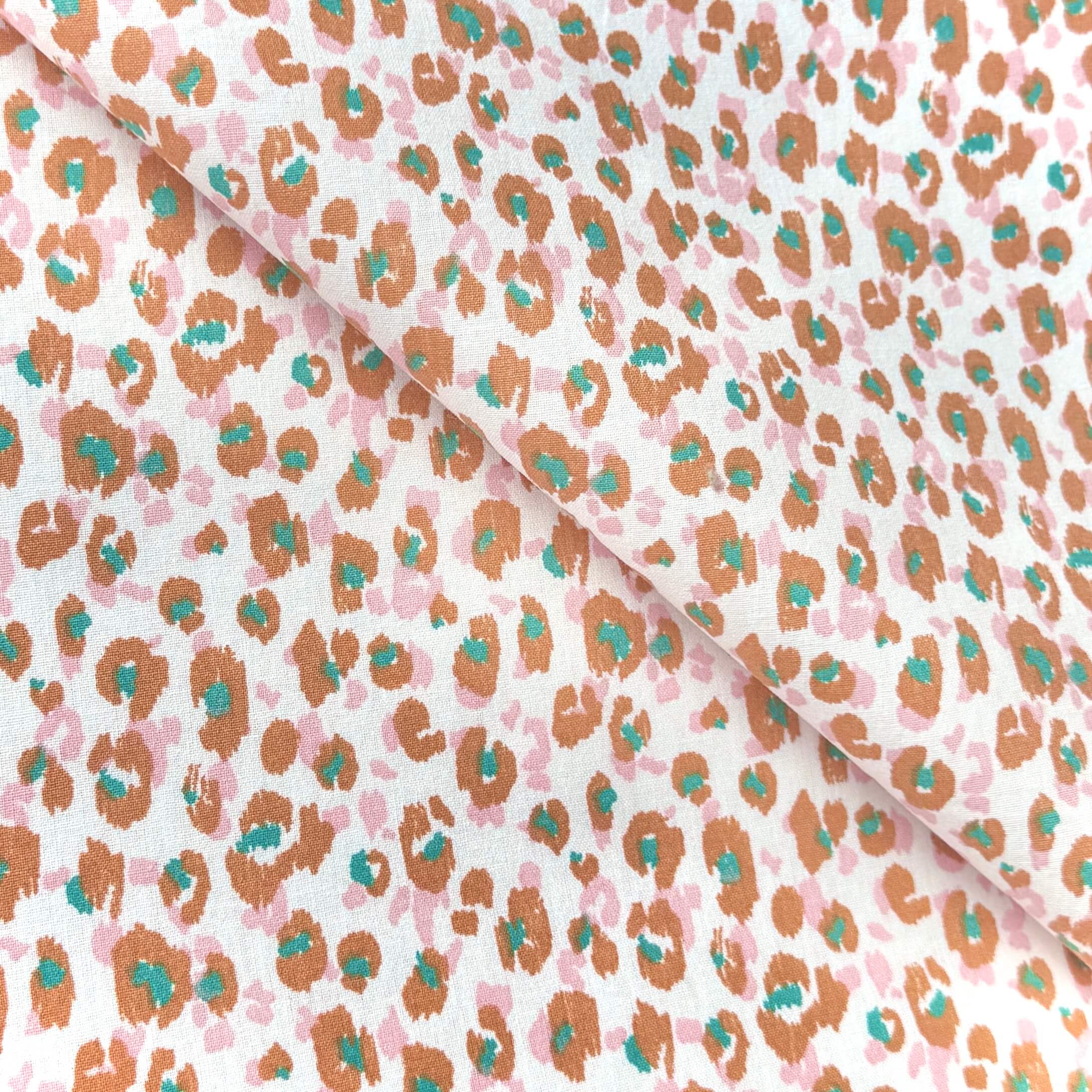 Algodón estampado / Karli Ocre-Rosa
