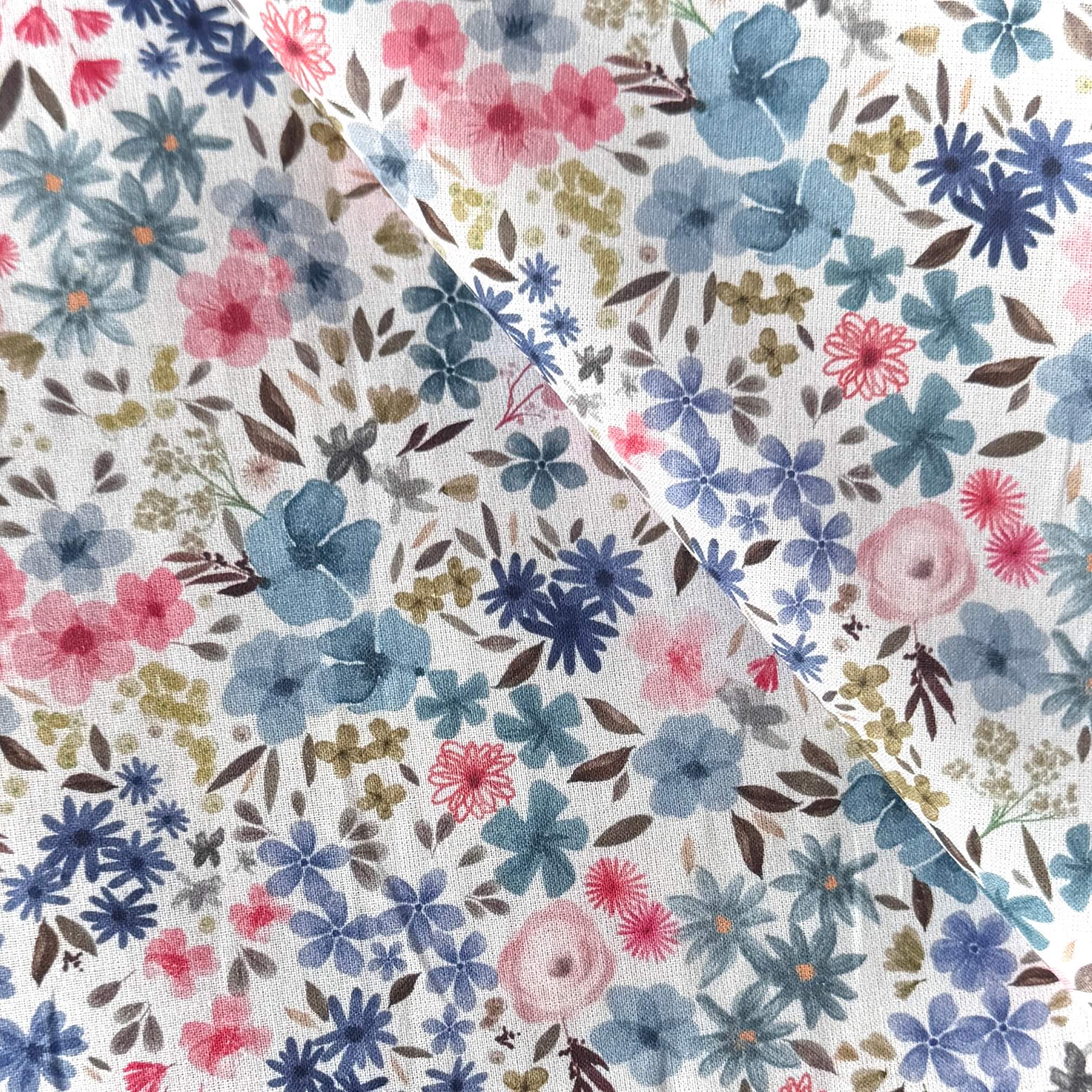 Coton à Impression Numérique / Romane Blanc-Aventurine