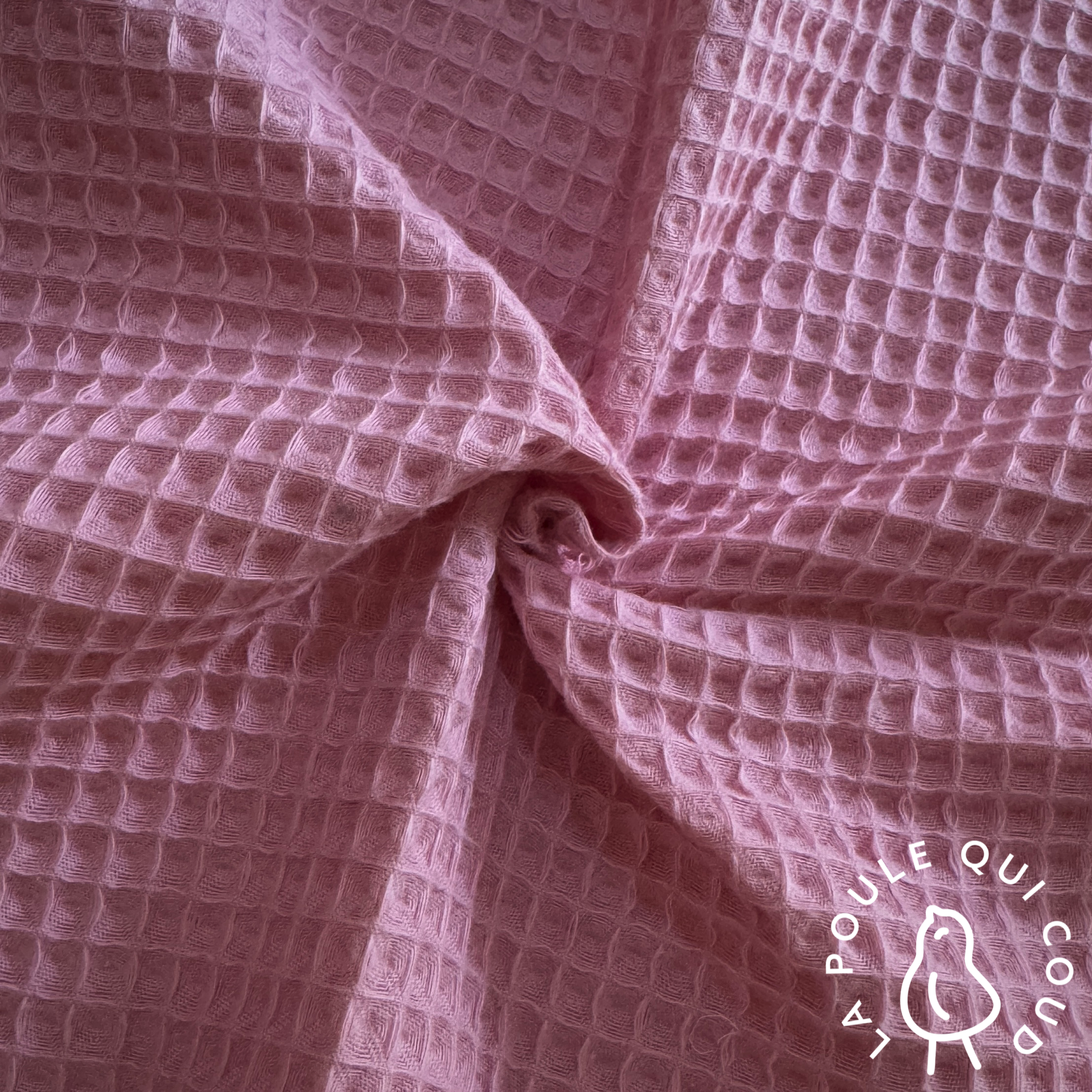 Coupon 1 Mètre - Nid d'abeille / Rose Fane