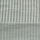 Coupon 90 cm - Double Gaze Double Face Stripes / Vert de Gris -Blanc Cassé