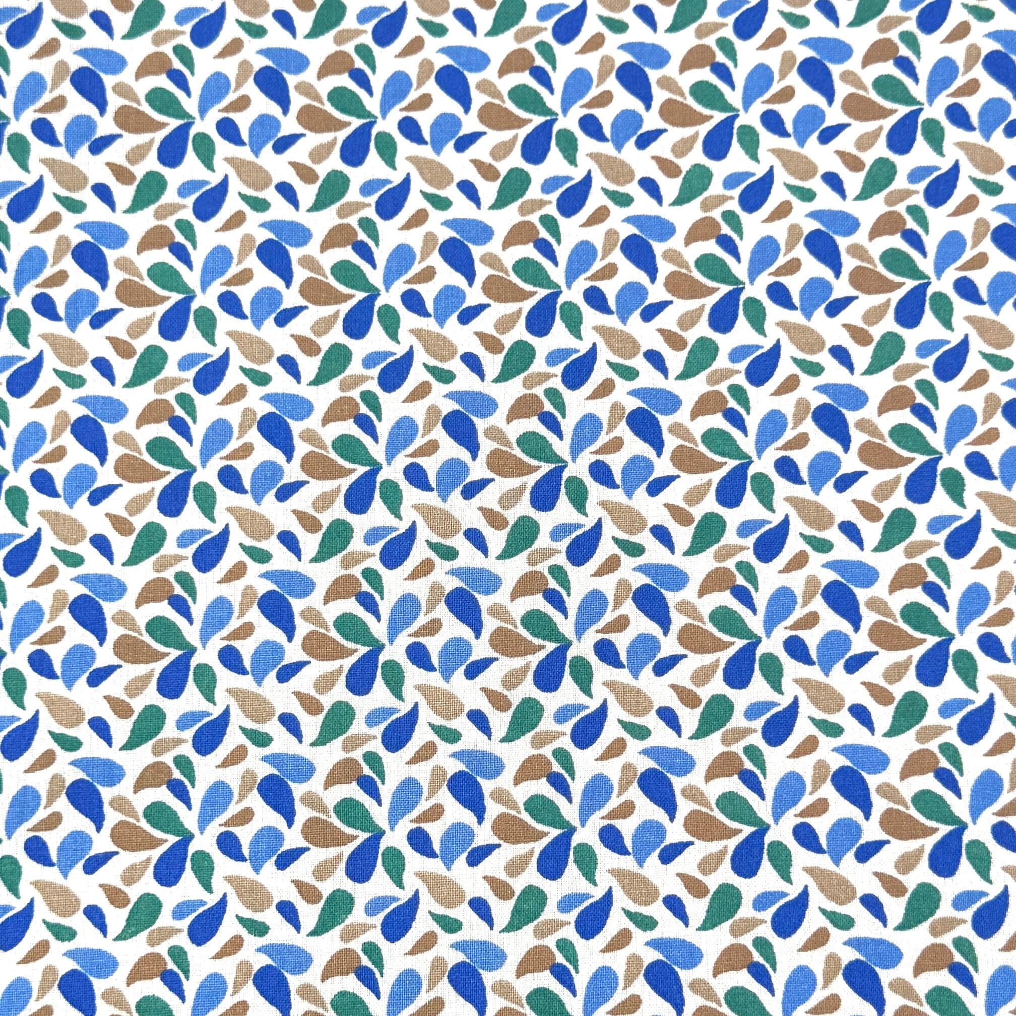 Algodón estampado / Otma azul-verde