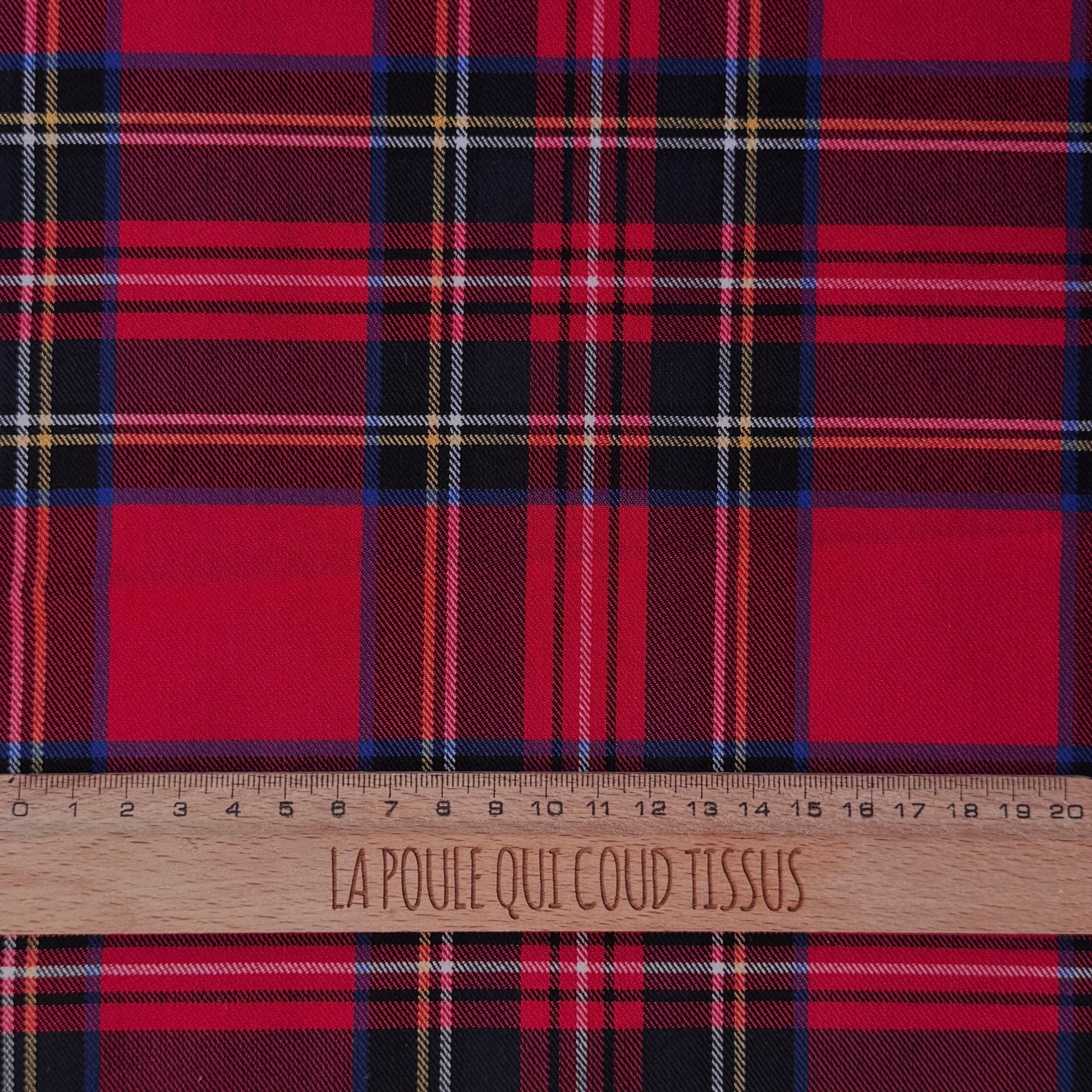 Coupon 50 cm - Tartan / Dan Rouge - Jaune