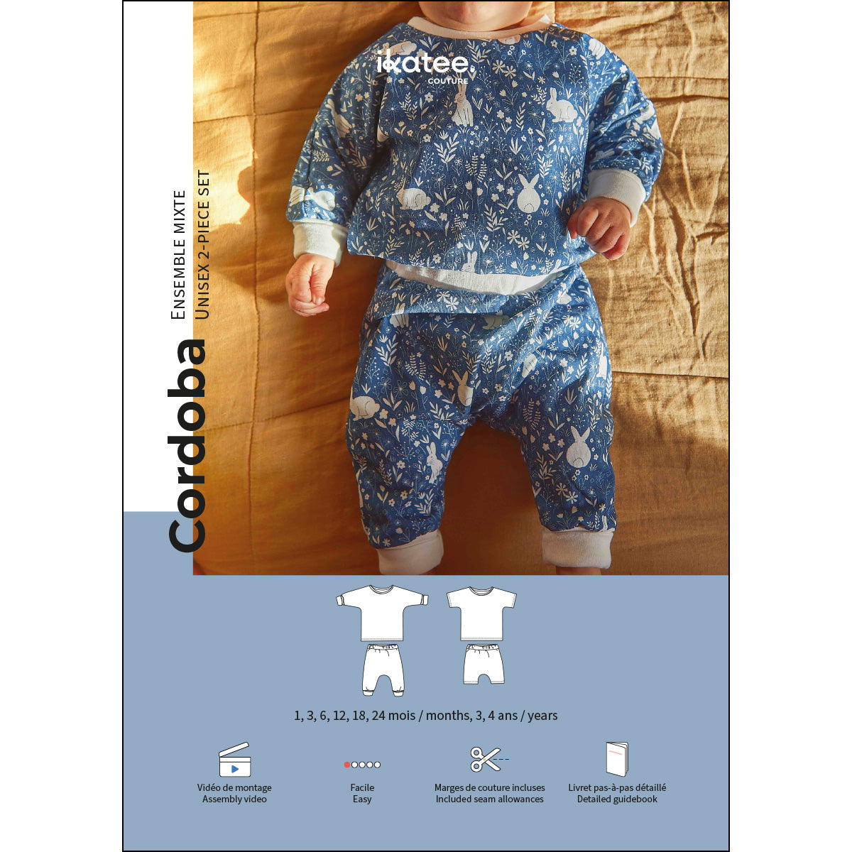 Patron de Couture - Ikatee / Pyjama Bébé CORDOBA