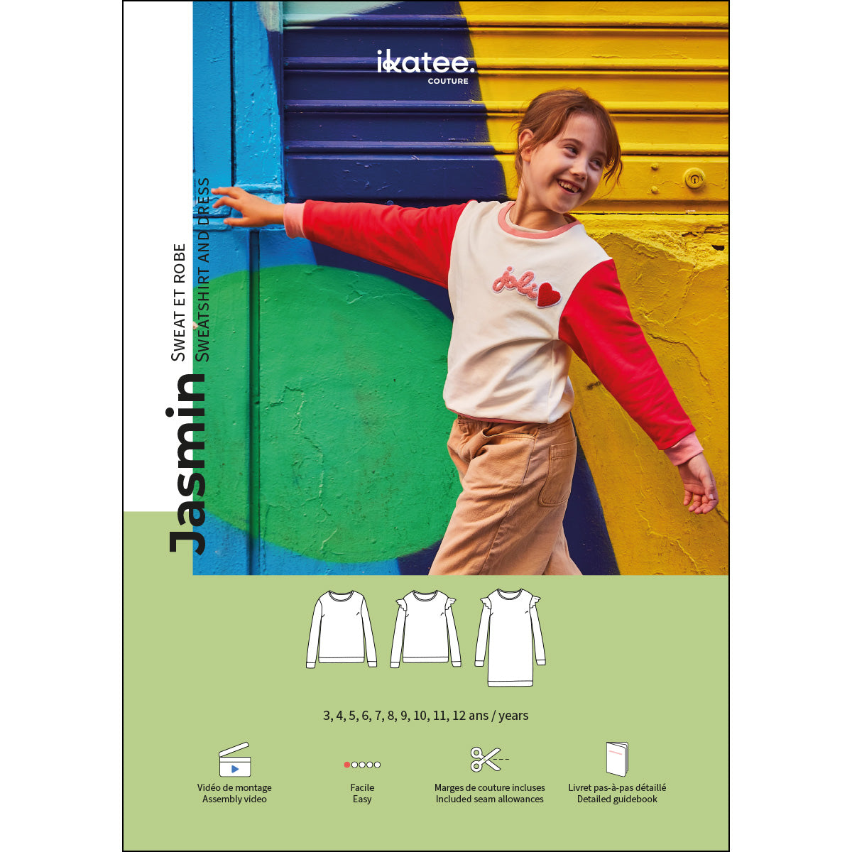 Patron de Couture - Ikatee / Sweat & Robe Enfant JASMIN
