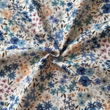 Coupon 80 cm - Coton à Impression Numérique / Romane Blanc-Bleu