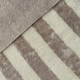 Coupon 1.5 m - Micro Eponge Bambou  Rayé / Ecru  - Galet