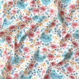 Coupon 50 cm - Coton Numérique Exclusif LPQC / Chat Bleu-Rose