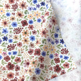 Coton à Impression Numérique / Rozenn Prune Bleu