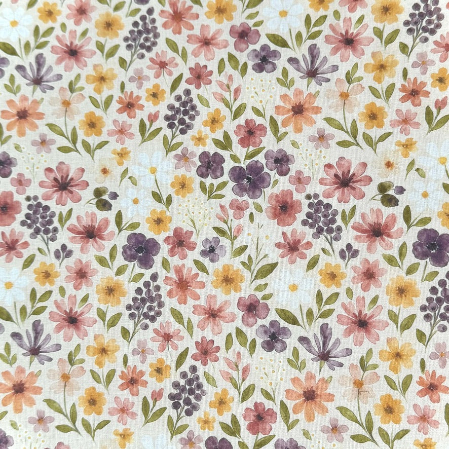 Coupon 60 cm - Coton à Impression Numérique / Rozen Beige-Rose