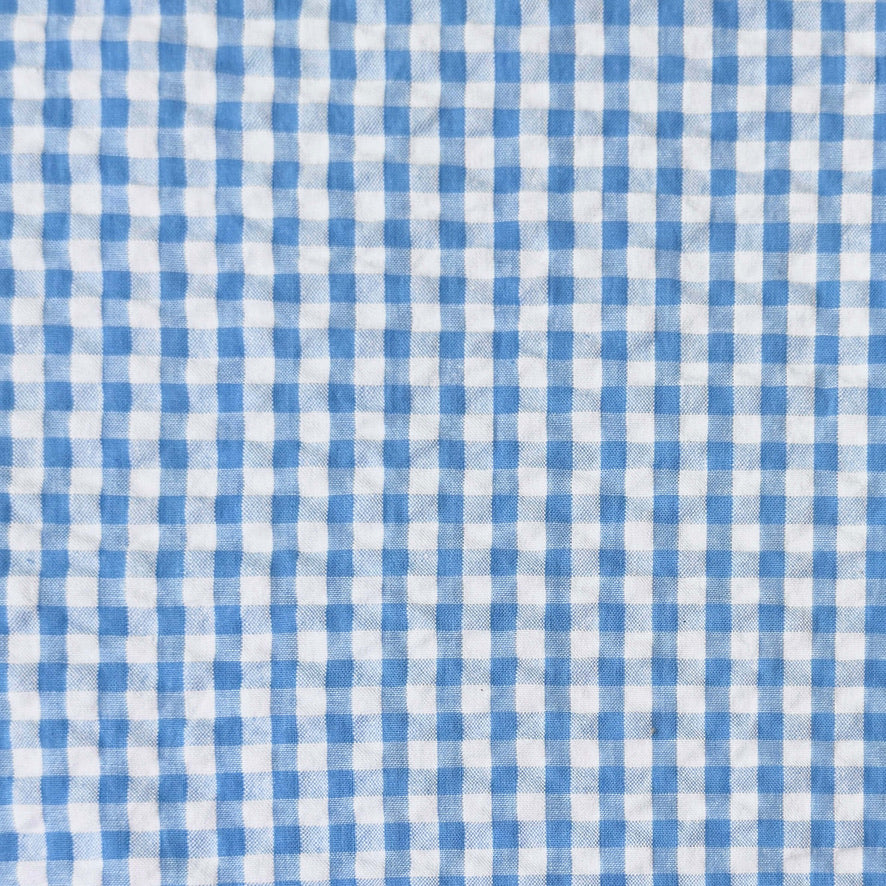 Coupon 1.8 m - Seersucker / Eli Blanc Cassé - Bleu