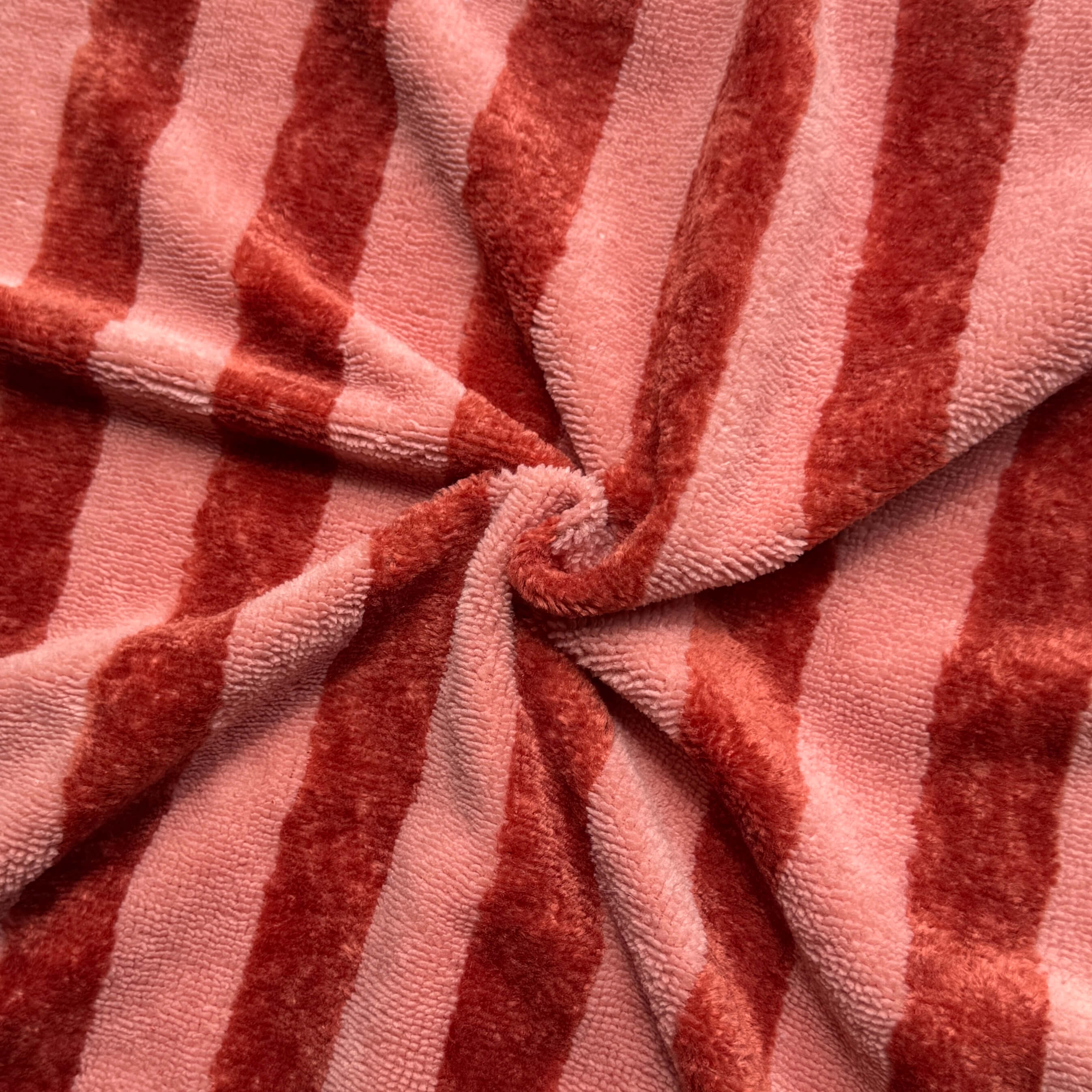 Micro Eponge Bambou  Rayé / Marsala - Paprika