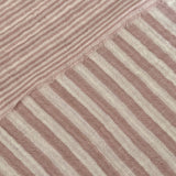 Coupon 60 cm - Double Gaze Double Face Stripes / Vieux Rose -Blanc Cassé