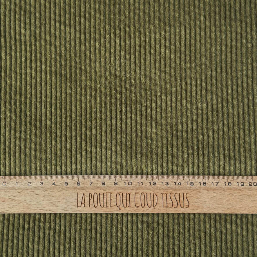 Coupon 1 Mètre - Velours Côtelé 100% Coton Cotis / Olive
