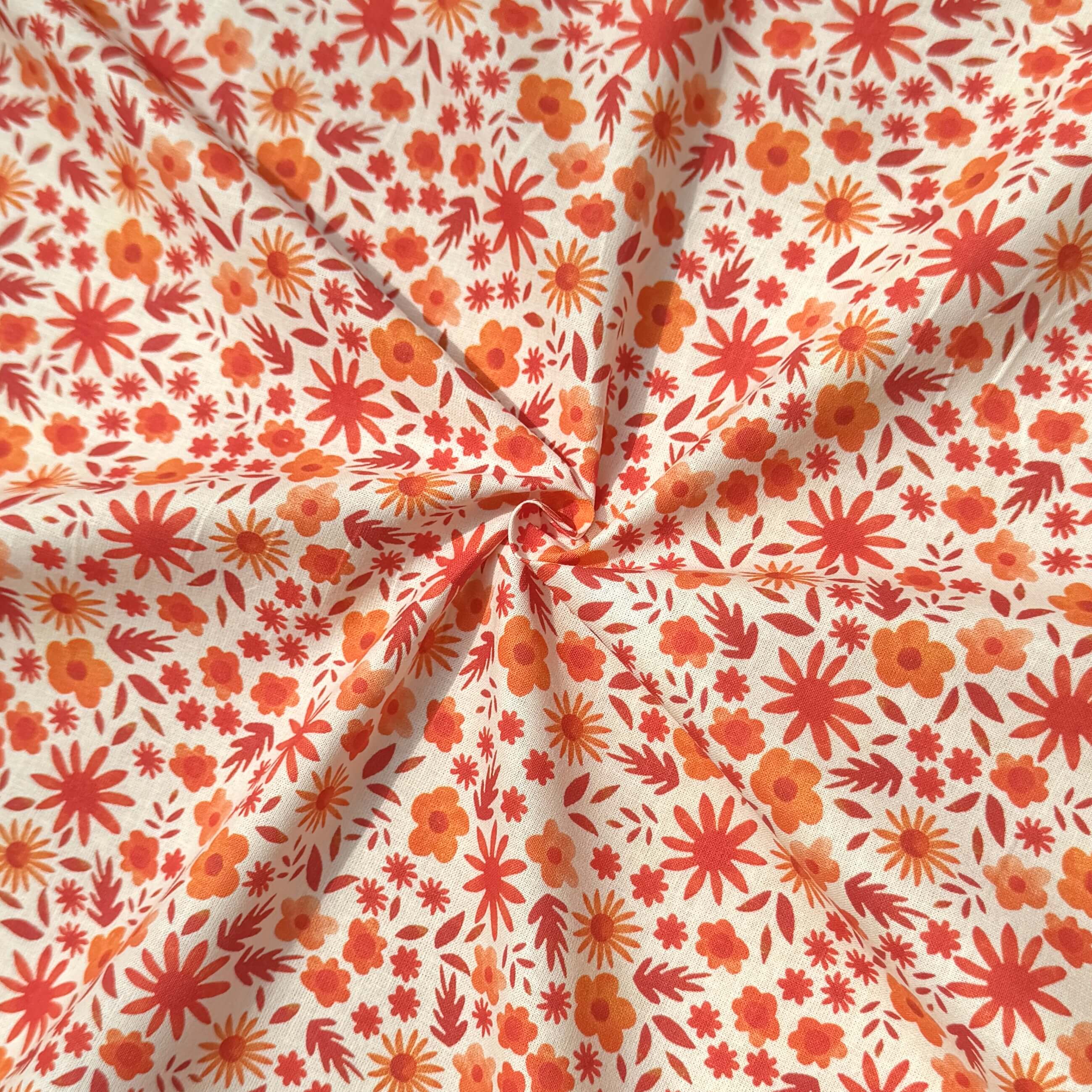 Coupon 80 cm - Coton Numérique Exclusif LPQC / Flola Orange-Rouge