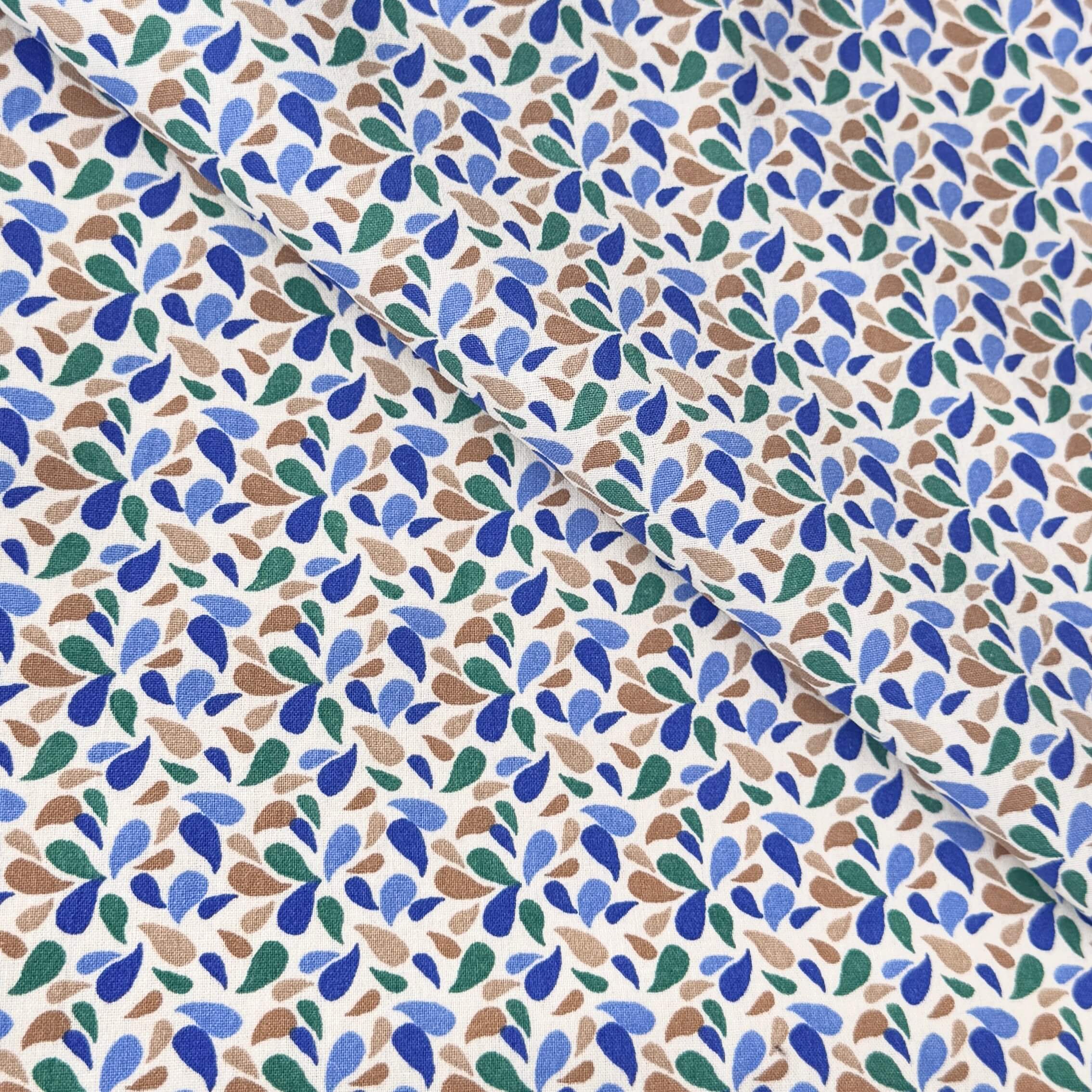 Algodón estampado / Otma azul-verde