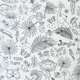 Coupon 80 cm - Coton Imprimé à Colorier / Tropik