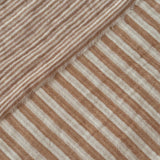 Coupon 1 Mètre - Double Gaze Double Face Stripes / Caramel-Blanc Cassé
