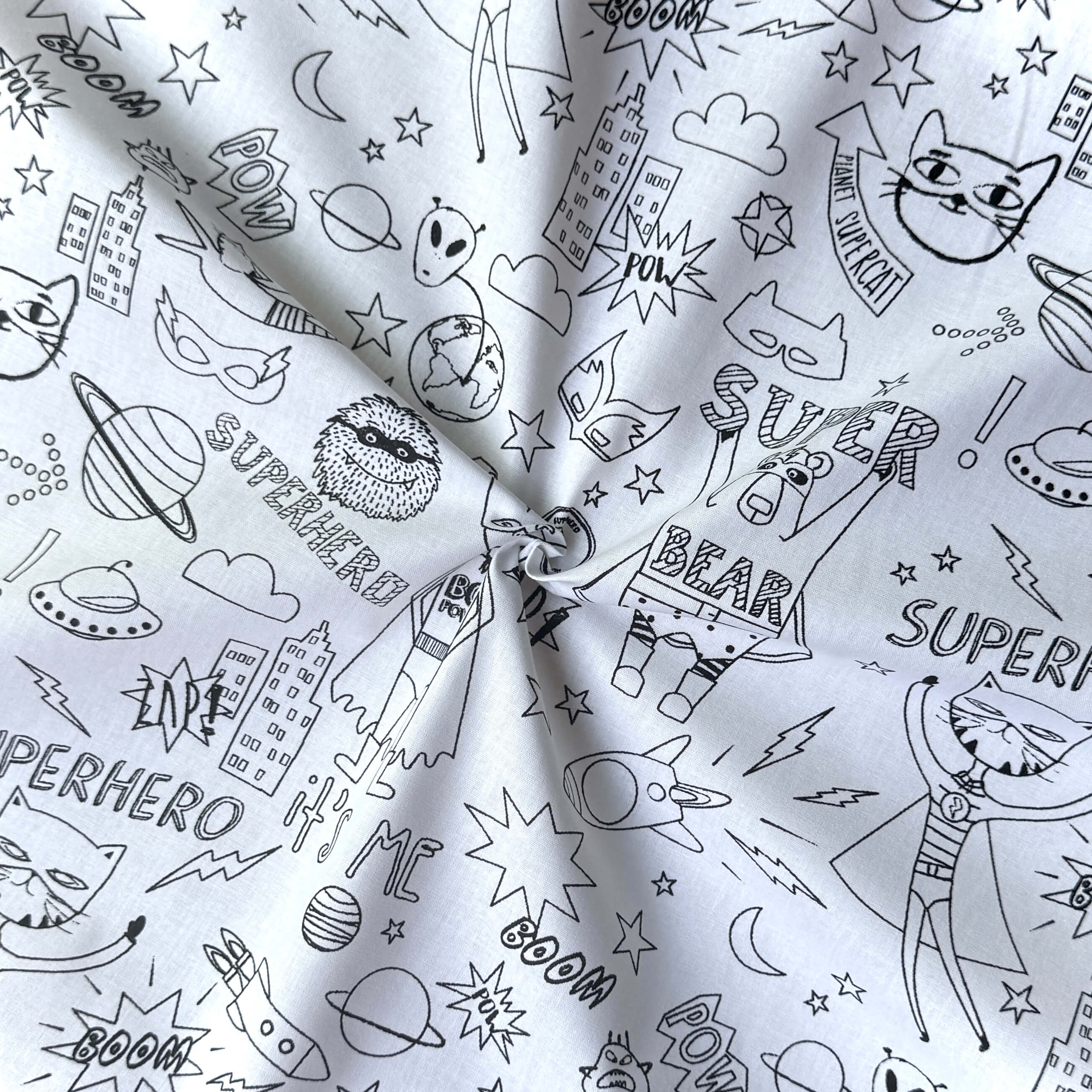 Coton Imprimé à Colorier / Superhero