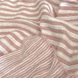 Coupon 60 cm - Double Gaze Double Face Stripes / Vieux Rose -Blanc Cassé