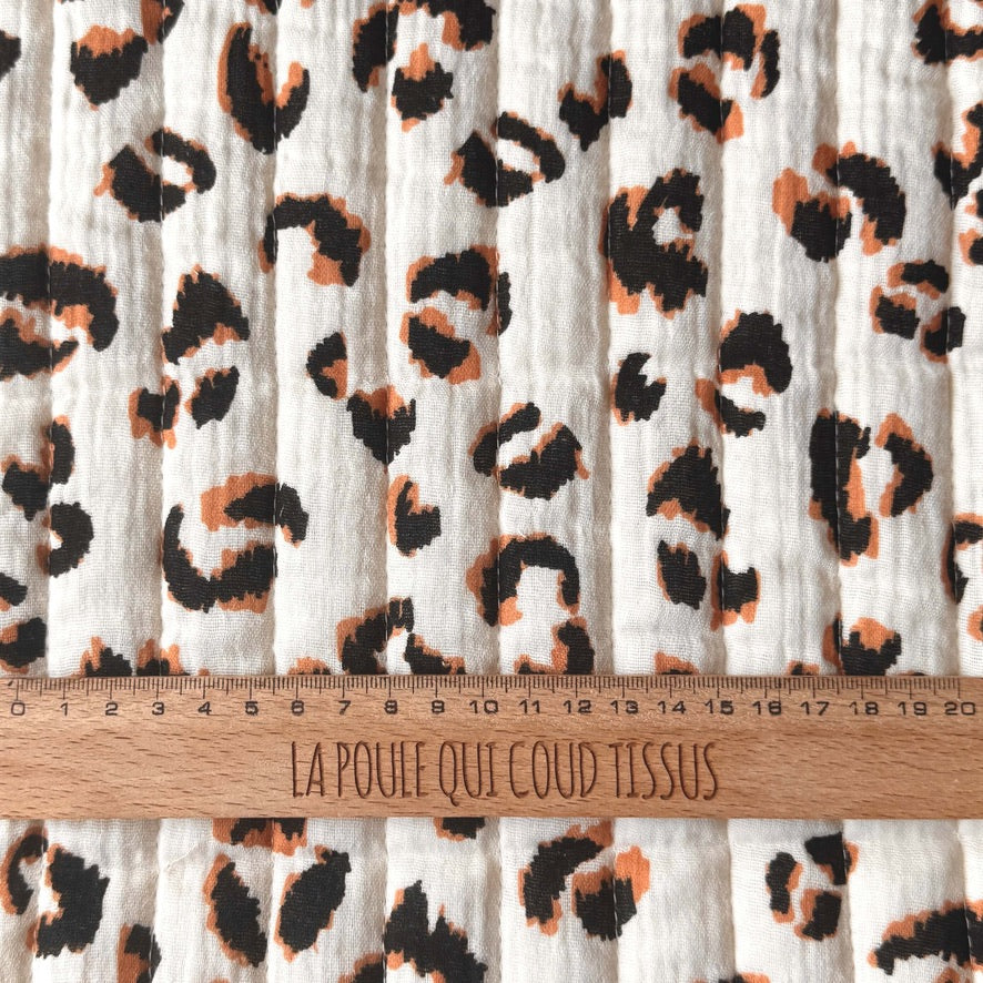 Matelassé Double Fauve Ecru / Unie Ecru