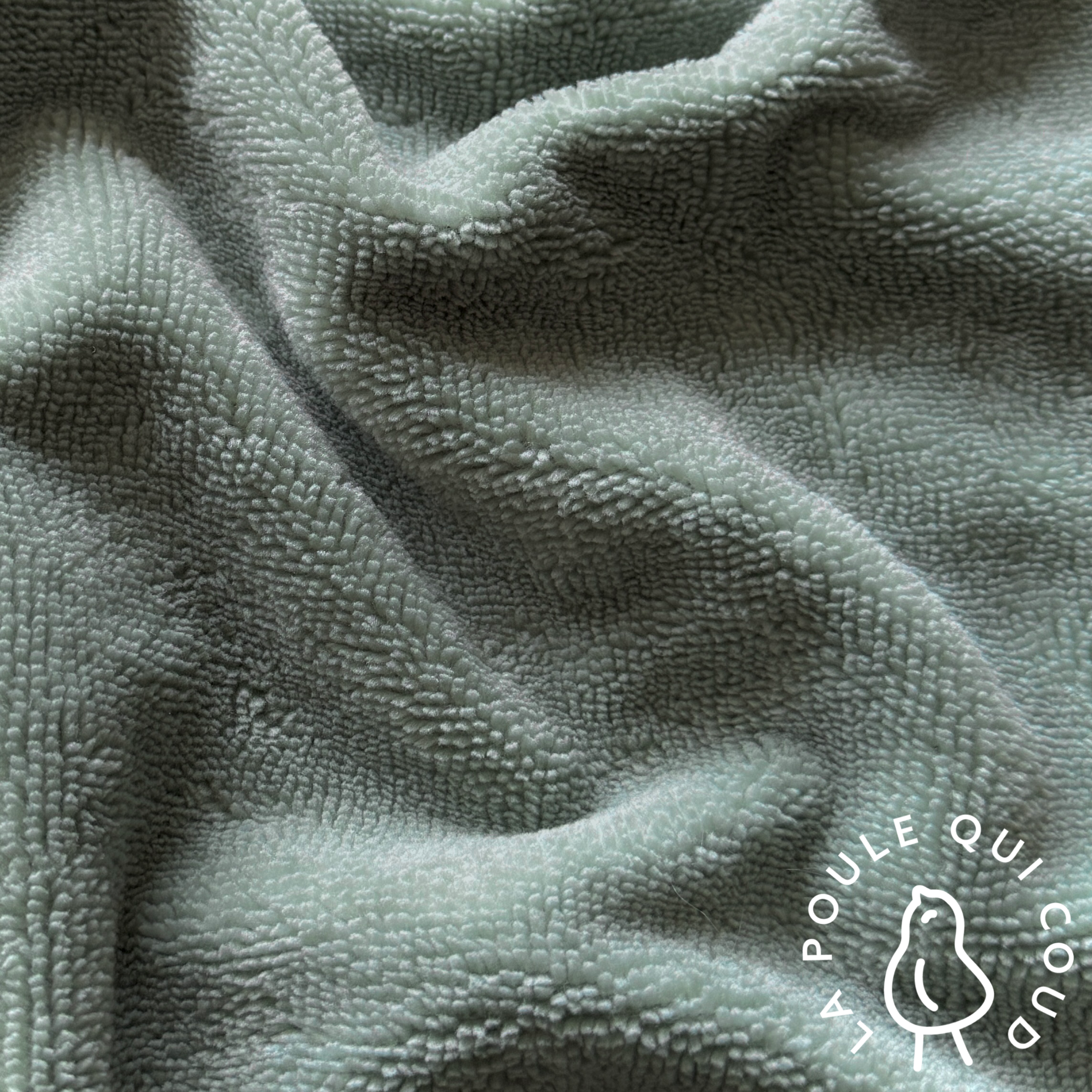 Coupon 1,80*1,20 m - Micro Eponge Bambou / Vert de gris