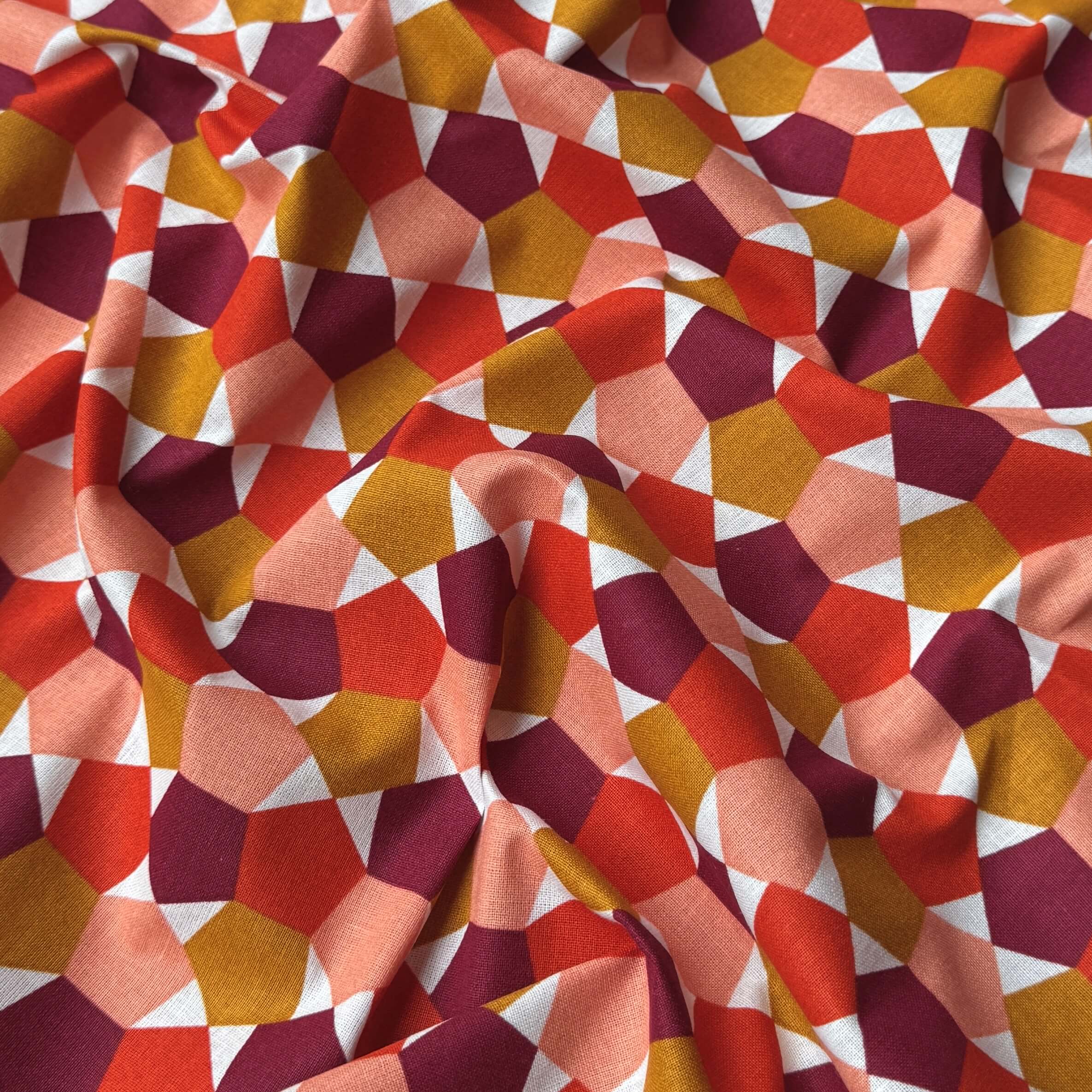Coupon 2.1 m - Coton Imprimé / Fès Rouge