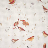 Nid d'abeille imprimé / Petits oiseaux