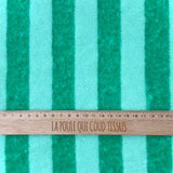 Micro Eponge Bambou  Rayé / Menthe-Emeraude