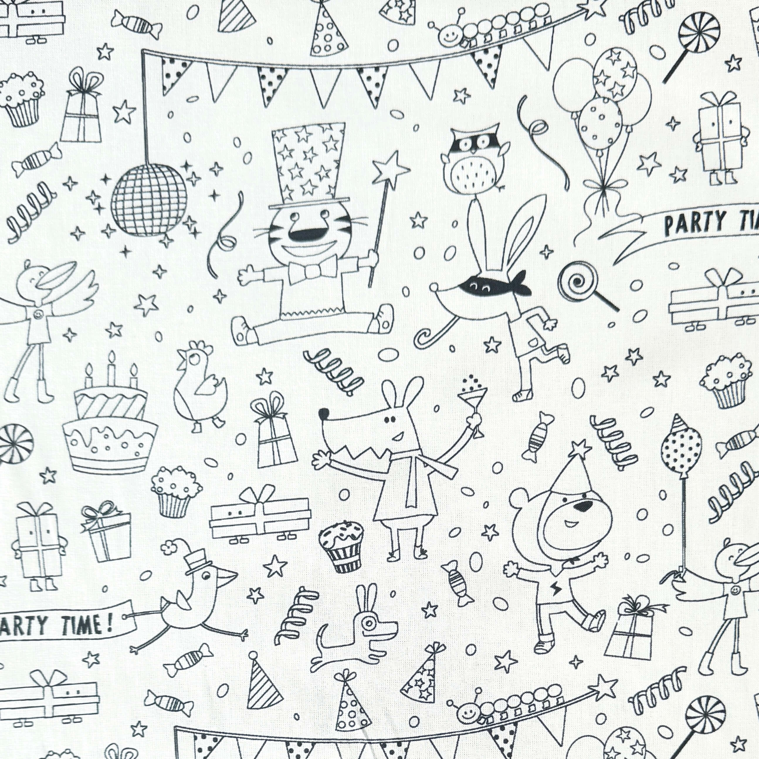Coupon 1.3 m - Coton Imprimé à Colorier / Enfete