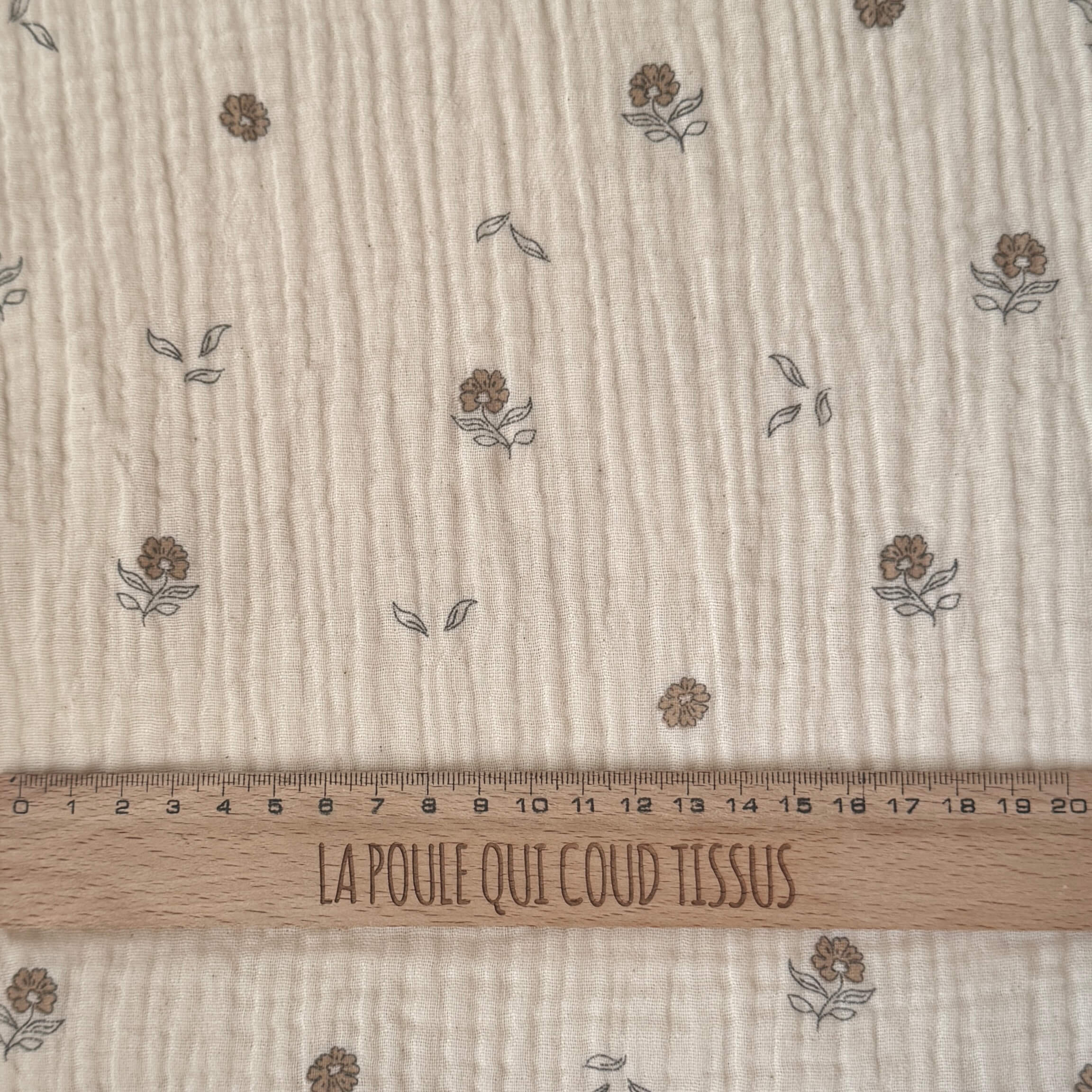 Double Gaze Numérique Gots / Natural Flowers