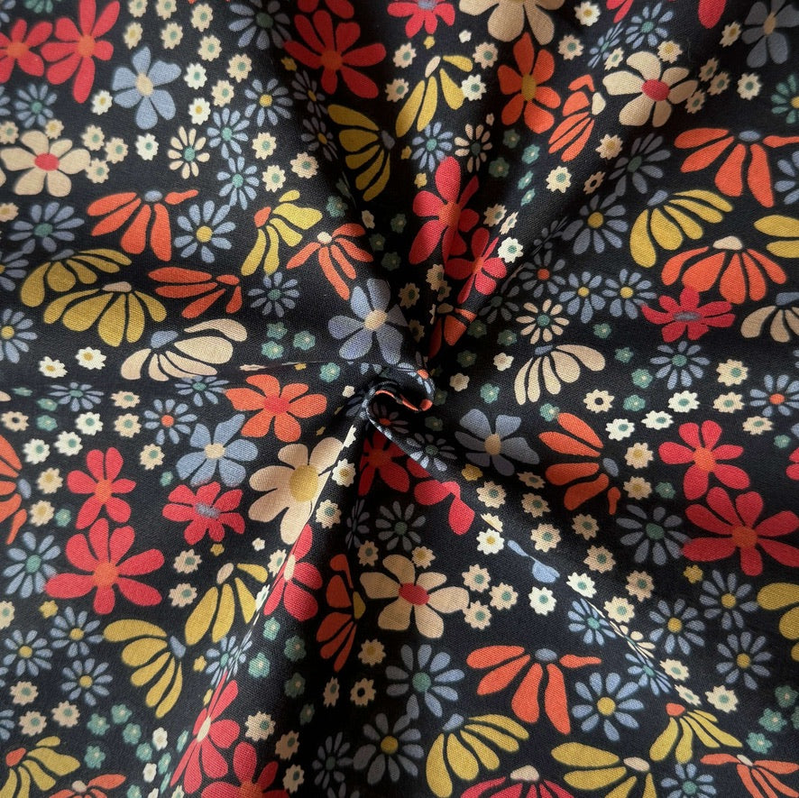 Coupon 70 cm - Coton Imprimé / Maria Bleu
