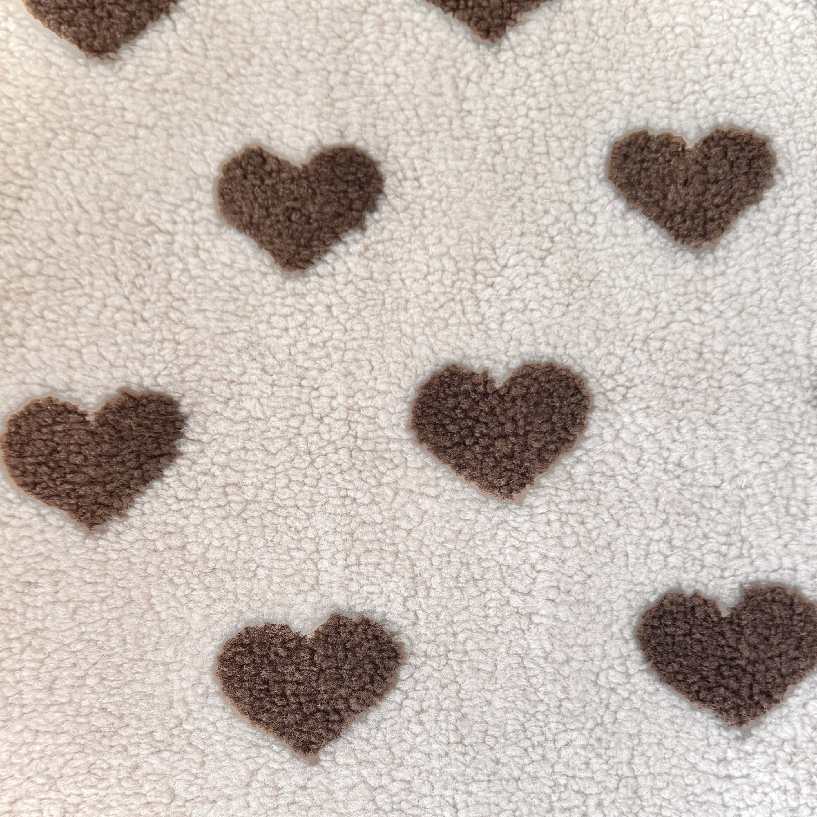 Coupon 70*110cm cm - Mouton / Coeur Chocolat