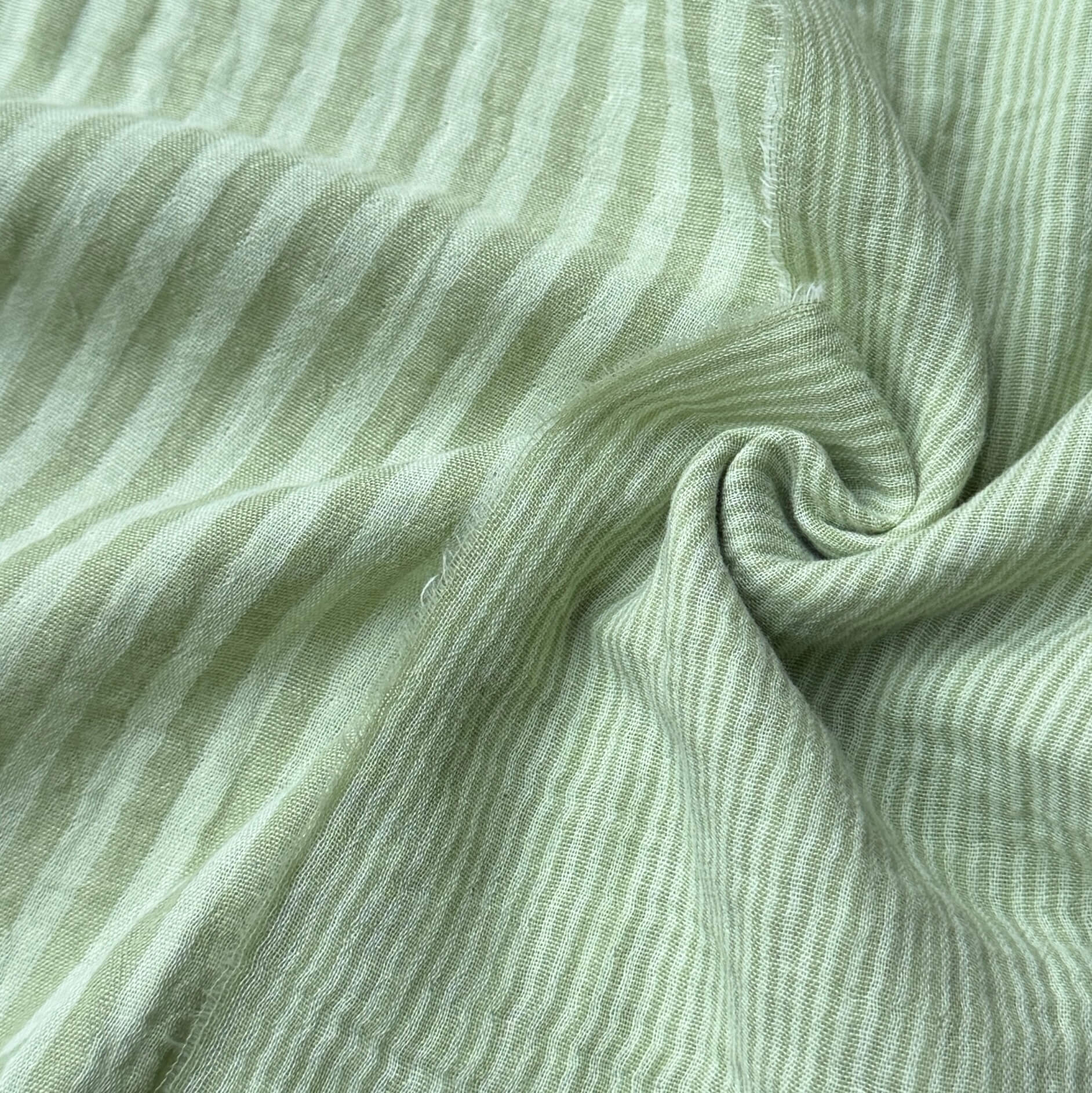 Double Gaze Double Face Stripes / Vert Clair - Amande
