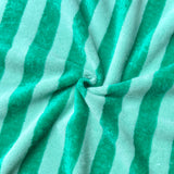 Micro Eponge Bambou  Rayé / Menthe-Emeraude