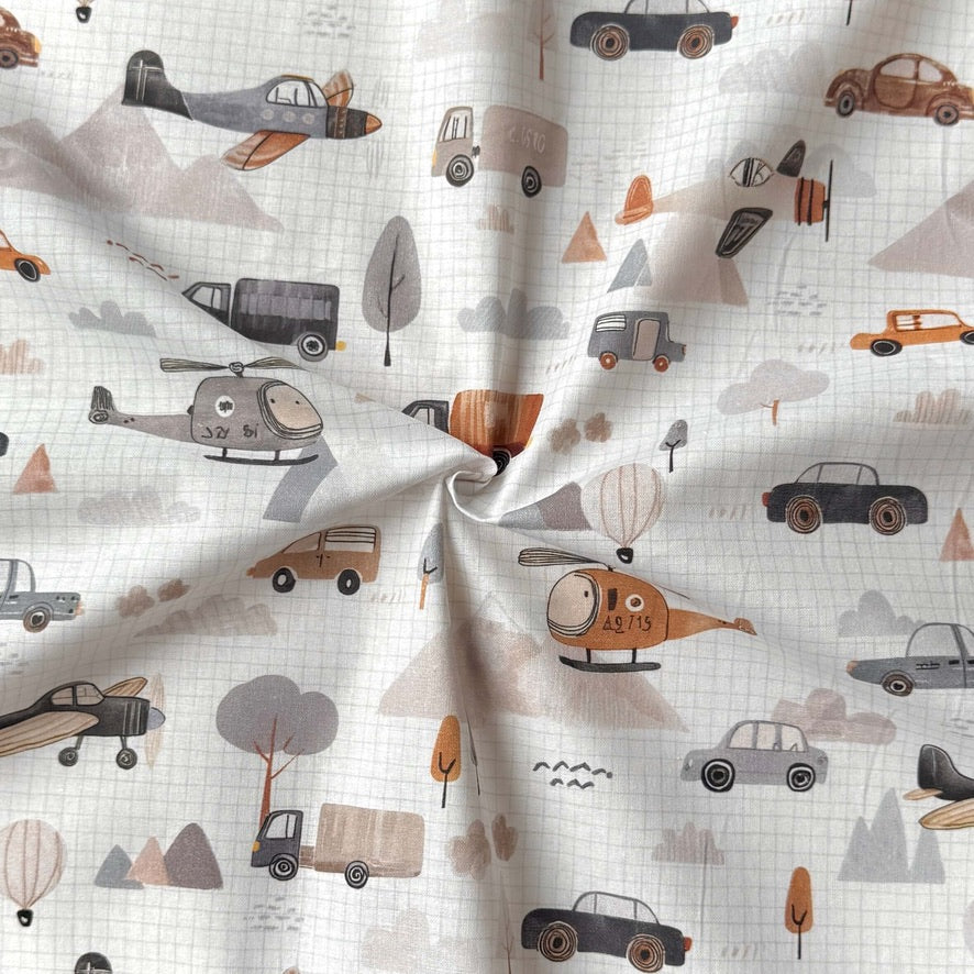 Coton à Impression Numérique / Roadtrip