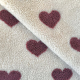 Coupon 50 cm - Mouton / Coeur Aubergine
